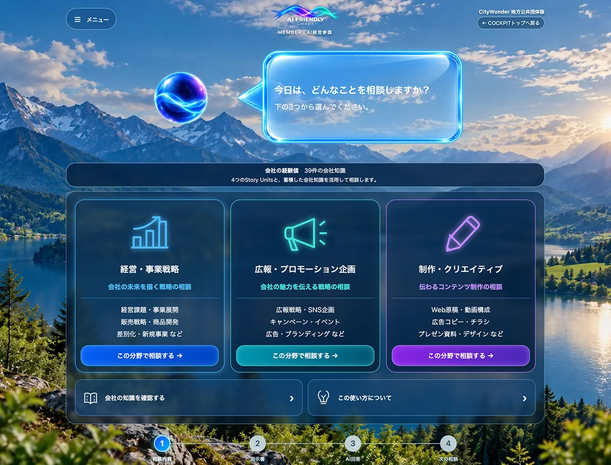 AI経営参謀の画面