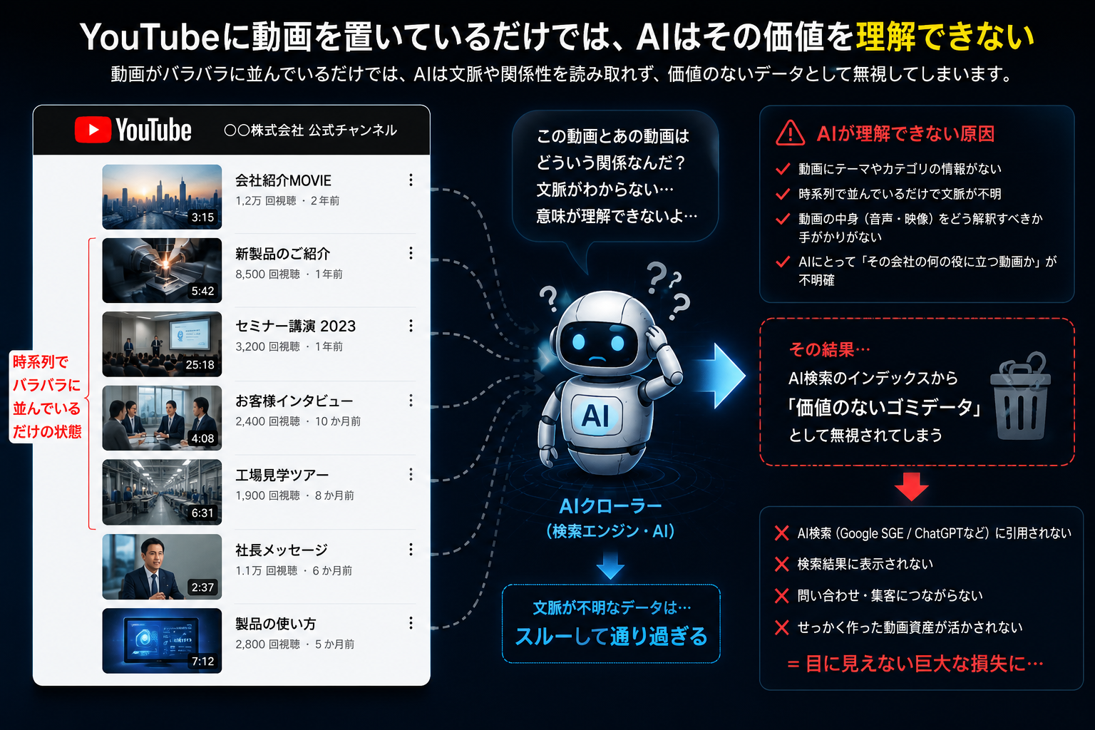 YouTubeに動画を置いているだけではAIが価値を理解できない構造